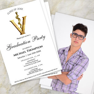 Convite Festa de Formatura com Cádisse Veterinário Dourado