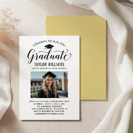 Convite Festa de Formatura com Caligrafia em Dourado