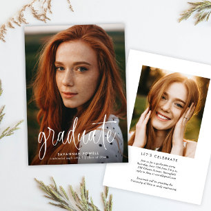 Convite Festa de Formatura com Caligrafia Moderna Duas Fot