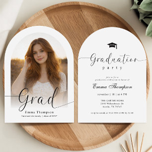 Convite Festa de Formatura com Foto de Arco Moderno Elegan