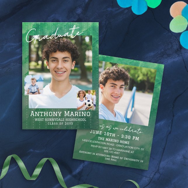 Convite Festa de Formatura com Foto de Listras Finas em Aq (Criador carregado)
