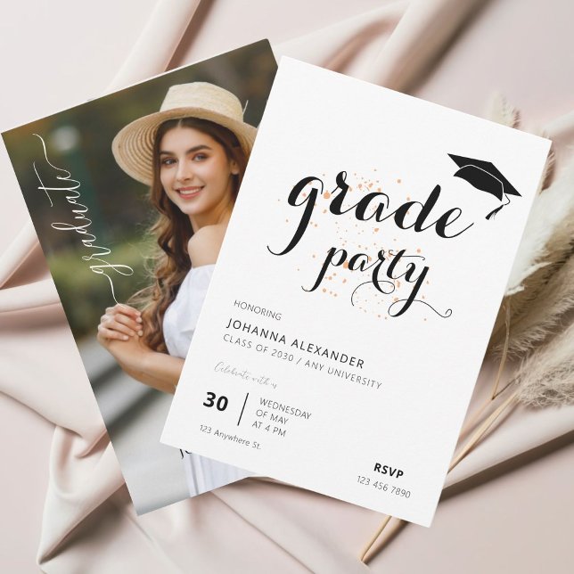 Convite Festa de Formatura com Foto Moderna (Start planning your dream celebration today! )