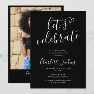 Convite Festa de Formatura com Foto no Script Black Lets C