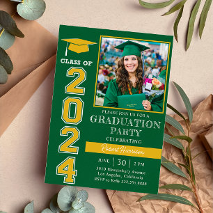 Convite Festa de Formatura com Foto Verde Moderna 2024