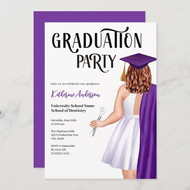 Convite Festa de formatura da Dental School (Frente/Verso)
