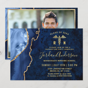 Convite Festa de formatura da Escola de Enfermagem Azul Do