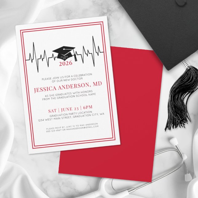 Convite Festa de Formatura da Escola de Enfermagem de Dout (Medical Doctor Nursing School Graduation Party Invitation)