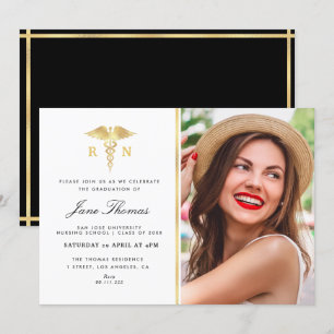 Convite Festa de formatura da escola de enfermagem de ouro