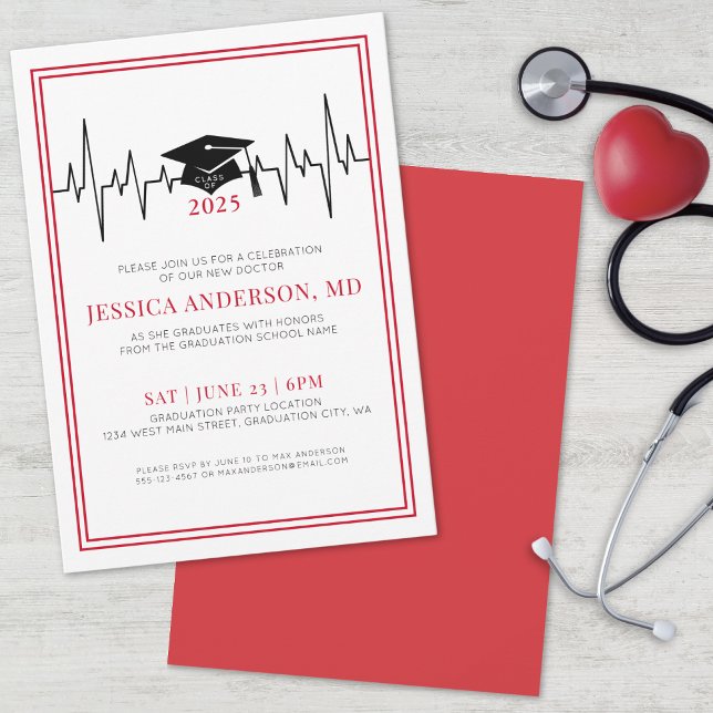 Convite Festa de formatura da Faculdade de Enfermagem Médi (Medical Doctor Nursing School Graduation Party Invitation)