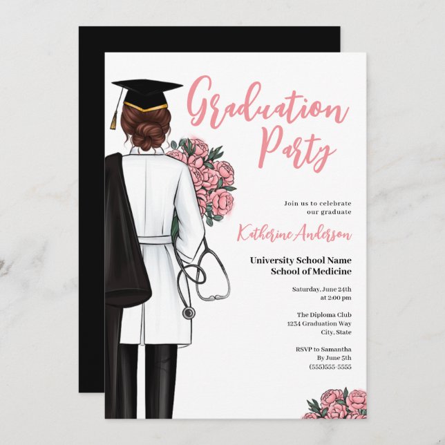 Convite Festa de formatura da Faculdade de Medicina (Frente/Verso)