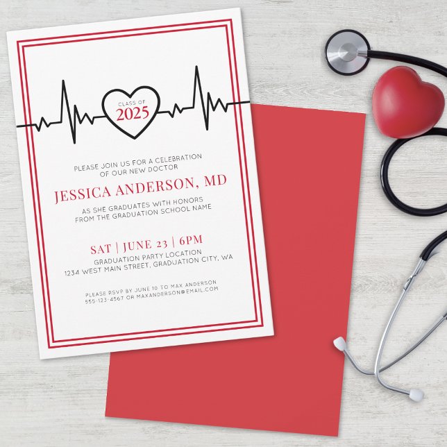 Convite Festa de formatura da Faculdade de Medicina de Enf (Doctor Nursing Medical School Graduation Party Invitation )