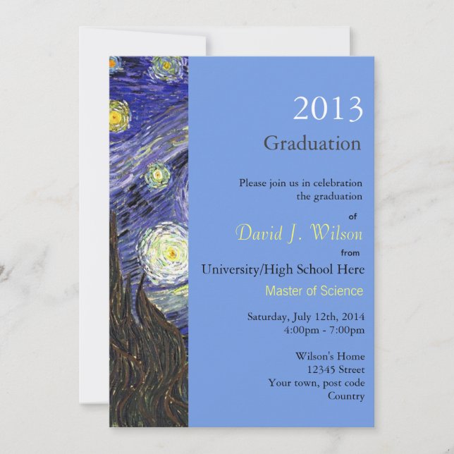 Convite Festa de formatura da Noite Estelar de Belas Artes (Frente)