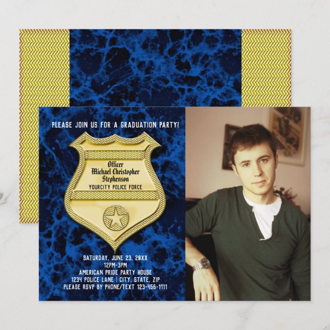 Convite Festa de formatura da Polícia de Fotografias do Bl (Frente/Verso)