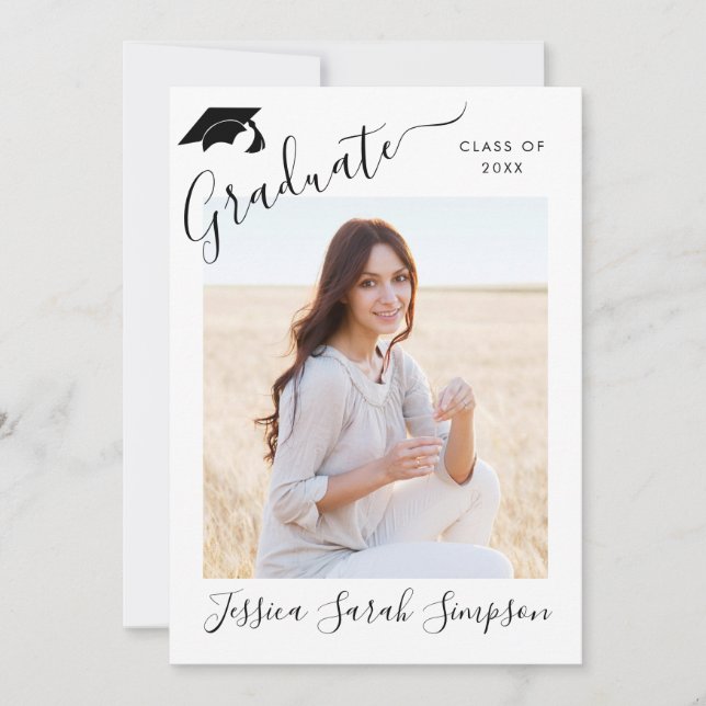 Convite Festa de formatura de 2 FOTOGRAFIAS Simples Modern (Frente)