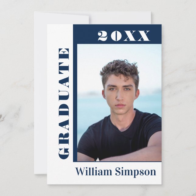 Convite Festa de formatura de 2 FOTOGRAFIAS Simples Modern (Frente)