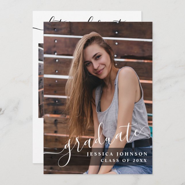 Convite Festa de formatura de 2 FOTOGRAFIAS Simples Modern (Frente/Verso)