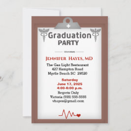 Convite Festa de formatura de Área de Transferência Marrom