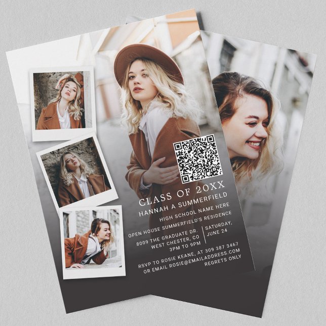 Convite Festa de formatura de Código QR Multifoto do Forma (Christmas Tropical Palm Tree Coastal Moving Announcement)