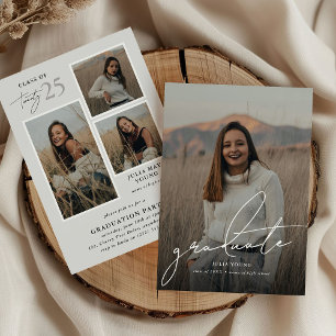 Convite Festa de formatura de Colagem de Fotografias do fo