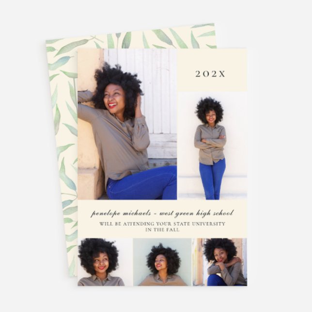 Convite Festa de formatura de Colagem de Fotos Botânica Si (Criador carregado)