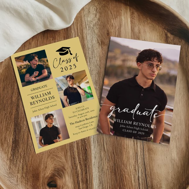 Convite Festa de formatura de Colagem de Fotos do Script M (Criador carregado)