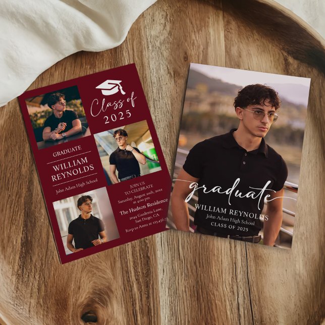 Convite Festa de formatura de Colagem de Fotos do Script M (Criador carregado)