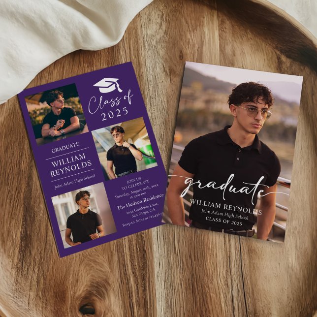 Convite Festa de formatura de Colagem de Fotos do Script M (Criador carregado)