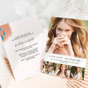 Convite Festa de formatura de Colagem de Fotos e Plashes d