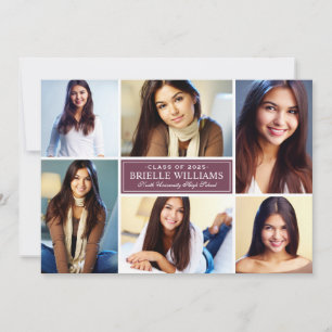 Convite Festa de formatura de Colagem de Fotos Elegante Bu