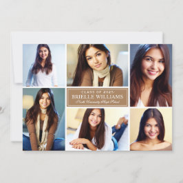 Convite Festa de formatura de Colagem de Fotos Elegante Ta