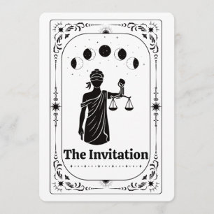 Convite Festa de Formatura de Direito Tarot Advogado Gradu