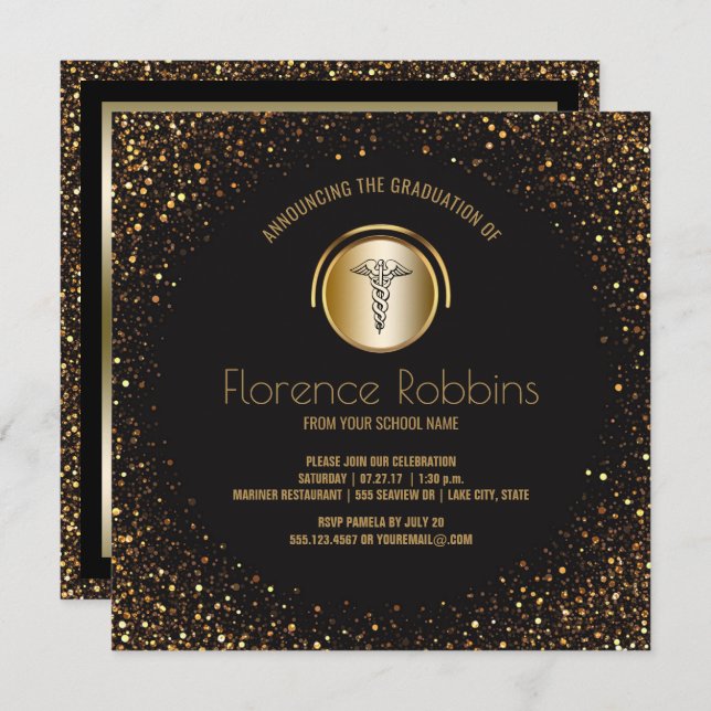 Convite Festa de formatura de enfermagem | Cerimônia de Pi (Frente/Verso)