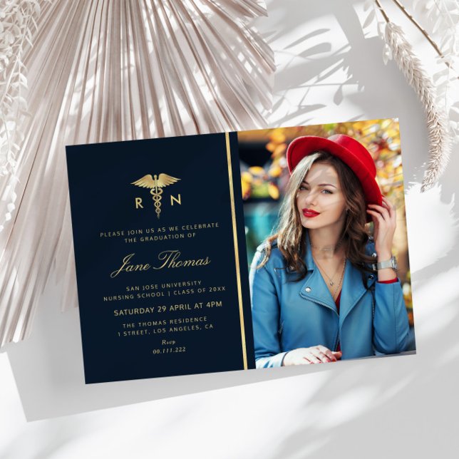 Convite Festa de formatura de Enfermagem Elegante (Criador carregado)