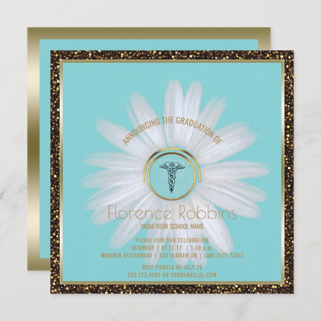 Convite FESTA DE FORMATURA de Enfermeiro RN | Cerimônia de (Frente/Verso)