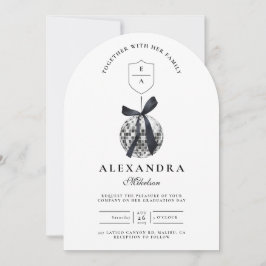 Convite Festa de formatura de esfera de Disco do Arco Pret