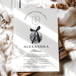 Convite Festa de formatura de esfera de Disco do Arco Pret