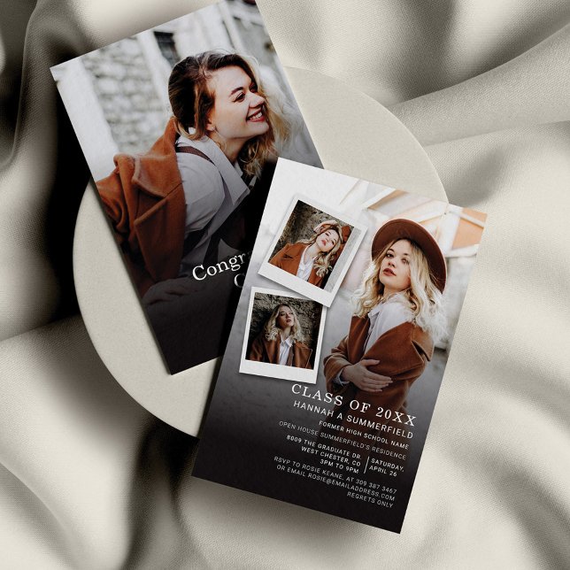 Convite Festa de formatura de Formando Aberta de Colagem d (Graduation Open House Photo Collage 2024 Invitation)