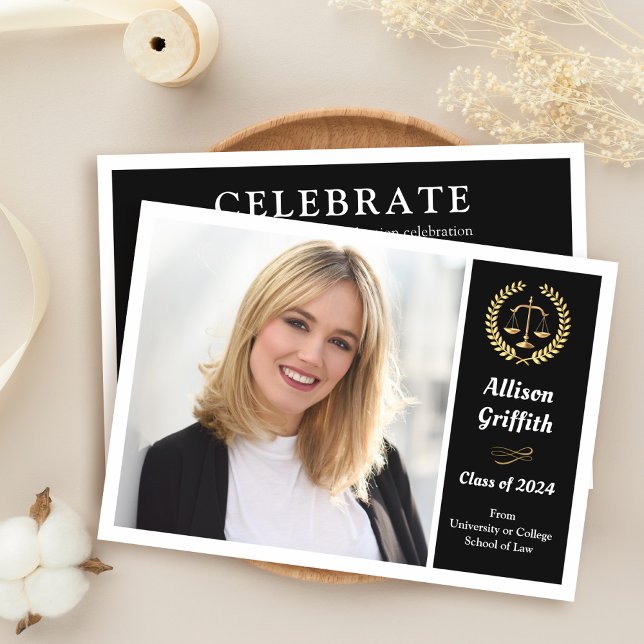 Convite Festa de formatura de Foto da Escola de Direito Ne (Criador carregado)