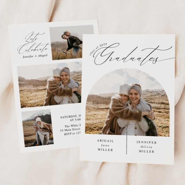 Convite Festa de formatura de Foto de Celebração Dupla Mod (Criador carregado)