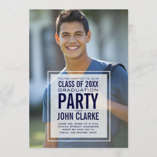 Convite Festa de formatura de Foto Masculina Moderna Overl