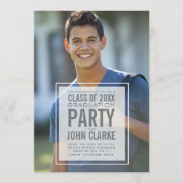 Convite Festa de formatura de Foto Masculina Moderna Overl