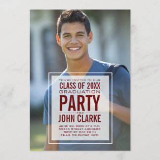 Convite Festa de formatura de Foto Masculina Moderna Overl