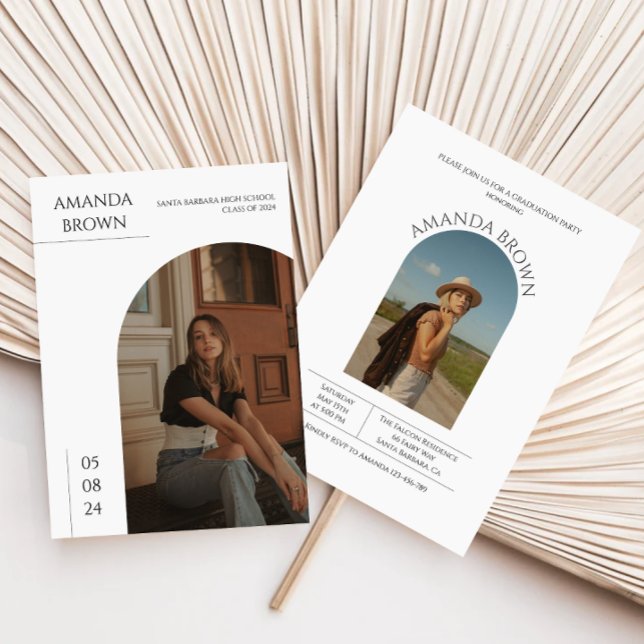 Convite Festa de formatura de Foto Mínima Moderna (Criador carregado)