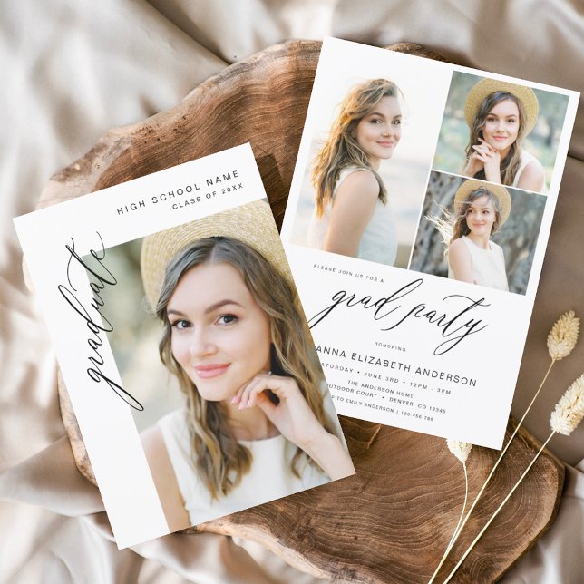 Convite Festa de formatura de Foto Moderna em Tendência (Criador carregado)