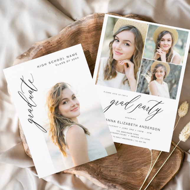 Convite Festa de formatura de Foto Moderna em Tendência (Criador carregado)