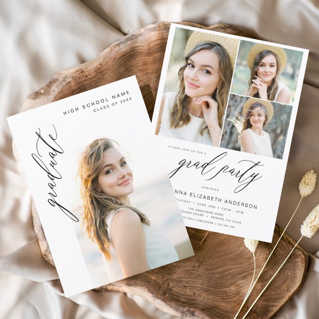 Convite Festa de formatura de Foto Moderna em Tendência (Criador carregado)