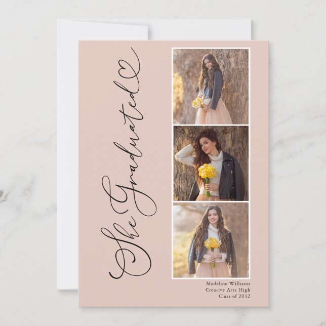 Convite Festa de formatura de Foto Moderno do Coração Quat (Frente)