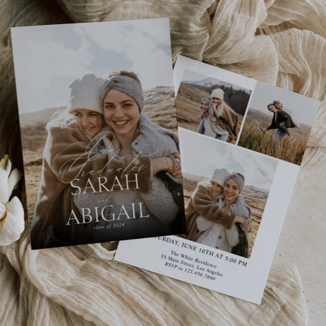 Convite Festa de formatura de Foto Simples de Celebração D (Criador carregado)