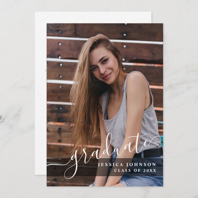 Convite Festa de formatura de FOTO Simples Moderna (Frente/Verso)