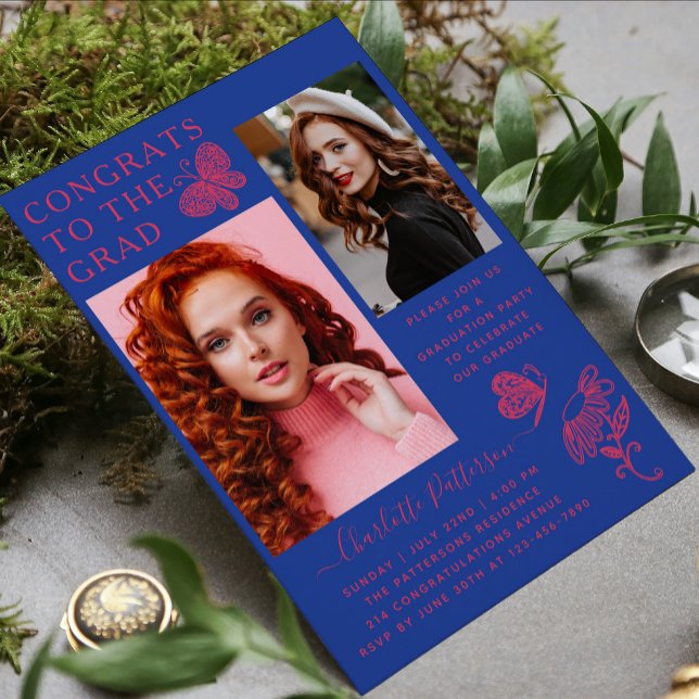 Convite Festa de formatura de Fotografia da Borboleta Azul (Criador carregado)